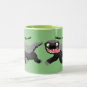Funny hungrig Honigbadger Cartoon Illustration Zweifarbige Tasse (Mittel)