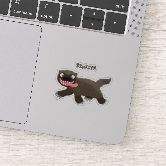 Funny hungrig Wolverine tierischer Cartoon Aufkleber (Ausschnitt)