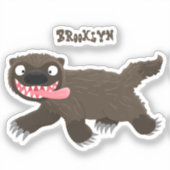 Funny hungrig Wolverine tierischer Cartoon Aufkleber (Vorderseite)