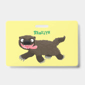 Funny hungrig Wolverine tierischer Cartoon Ausweis (Rückseite)