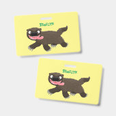 Funny hungrig Wolverine tierischer Cartoon Ausweis (Vorder- & Rückseite)