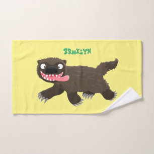 Funny hungrig Wolverine tierischer Cartoon Badhandtuch Set