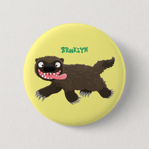 Funny hungrig Wolverine tierischer Cartoon Button