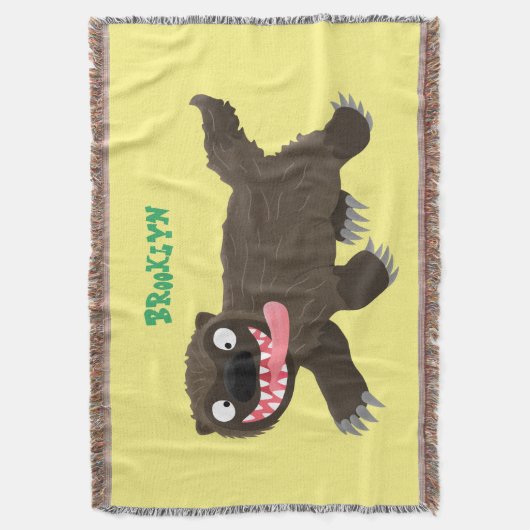 Funny hungrig Wolverine tierischer Cartoon Decke (Vorderseite Vertikal)