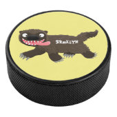 Funny hungrig Wolverine tierischer Cartoon Eishockey Puck (3/4)