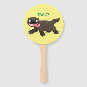 Funny hungrig Wolverine tierischer Cartoon Fächer