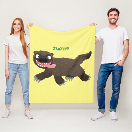 Funny hungrig Wolverine tierischer Cartoon Fleecedecke (Beispiel)