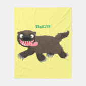 Funny hungrig Wolverine tierischer Cartoon Fleecedecke (Vorderseite)