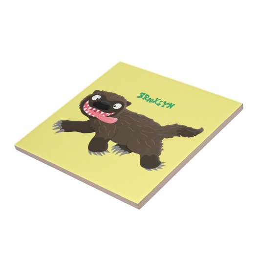 Funny hungrig Wolverine tierischer Cartoon Fliese (Seite)