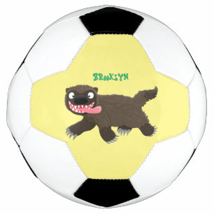 Funny hungrig Wolverine tierischer Cartoon Fußball