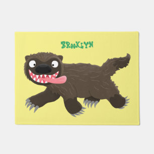 Funny hungrig Wolverine tierischer Cartoon Fußmatte