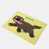 Funny hungrig Wolverine tierischer Cartoon Fußmatte (Schrägansicht)