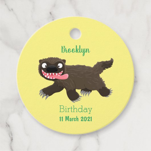 Funny hungrig Wolverine tierischer Cartoon Geschenkanhänger (Vorderseite)