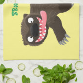 Funny hungrig Wolverine tierischer Cartoon Geschirrtuch (Gefaltet)