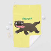 Funny hungrig Wolverine tierischer Cartoon Golfhandtuch (Insitu)