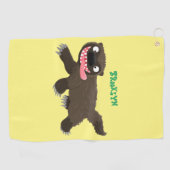 Funny hungrig Wolverine tierischer Cartoon Golfhandtuch (Horizontal)