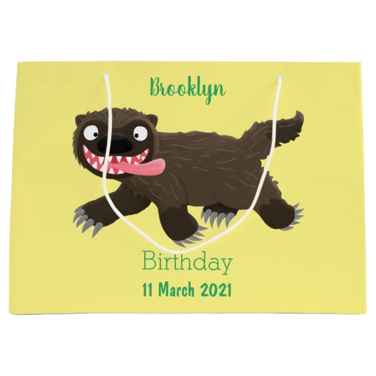 Funny hungrig Wolverine tierischer Cartoon Große Geschenktüte (Vorderseite)