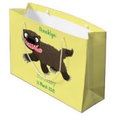 Funny hungrig Wolverine tierischer Cartoon Große Geschenktüte (Rückseite Schrägansicht)