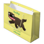 Funny hungrig Wolverine tierischer Cartoon Große Geschenktüte (Vorderseite Schrägansicht)