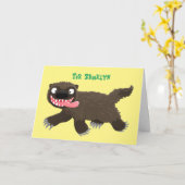 Funny hungrig Wolverine tierischer Cartoon Karte (Gelbe Blume)