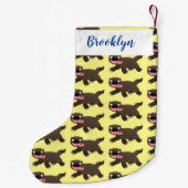 Funny hungrig Wolverine tierischer Cartoon Kleiner Weihnachtsstrumpf (Rückseite)