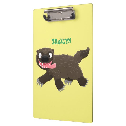 Funny hungrig Wolverine tierischer Cartoon Klemmbrett (Links)