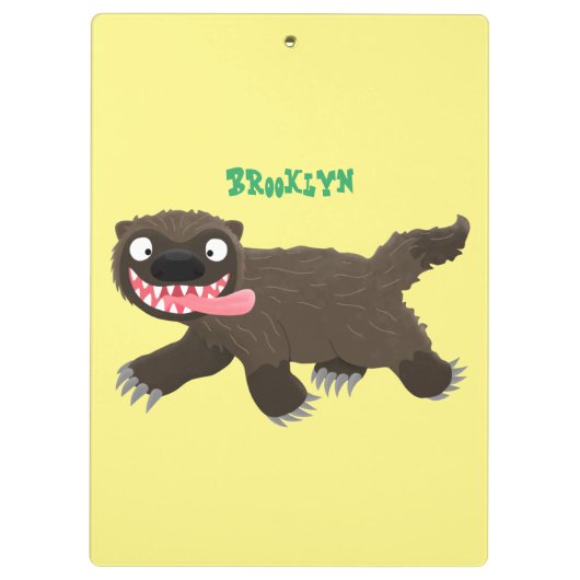 Funny hungrig Wolverine tierischer Cartoon Klemmbrett (Rückseite)