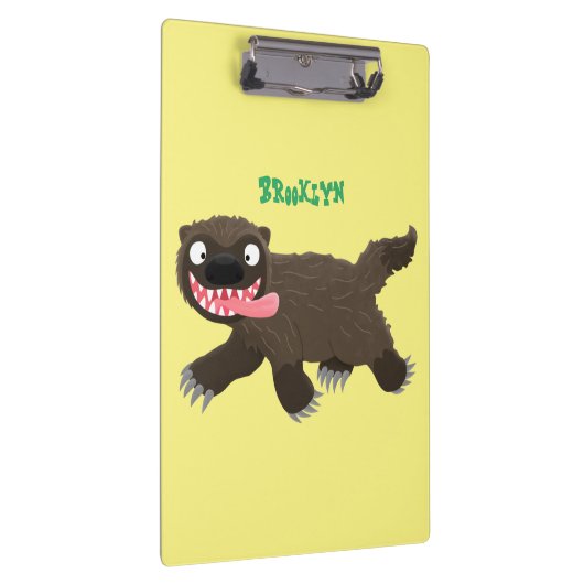 Funny hungrig Wolverine tierischer Cartoon Klemmbrett (Rechts)