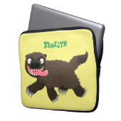 Funny hungrig Wolverine tierischer Cartoon Laptopschutzhülle (Vorderseite Links)
