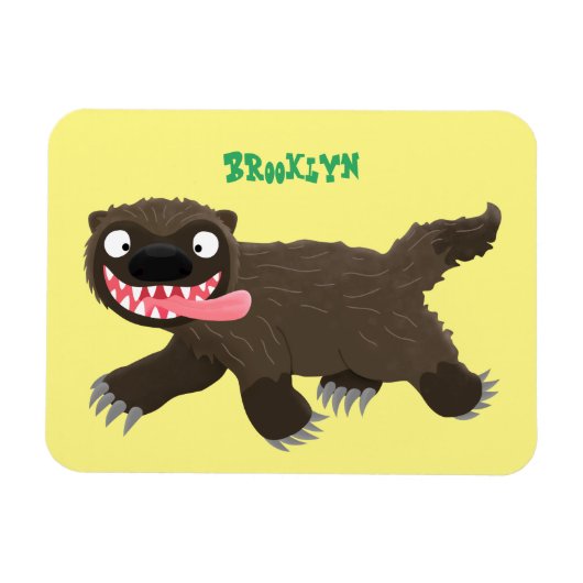 Funny hungrig Wolverine tierischer Cartoon Magnet (Horizontal)