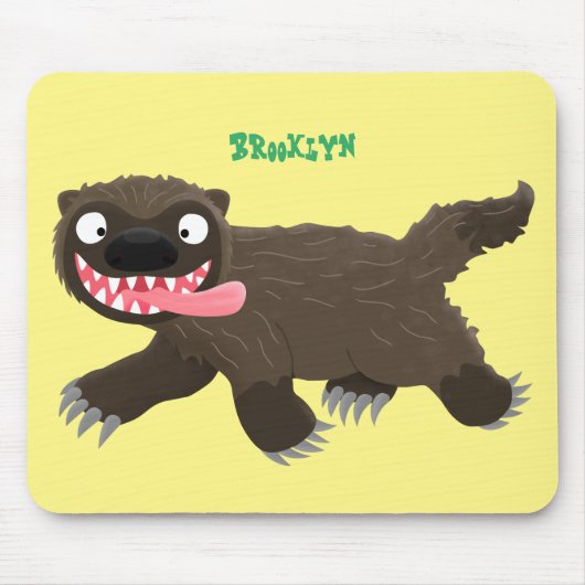 Funny hungrig Wolverine tierischer Cartoon Mousepad (Vorne)