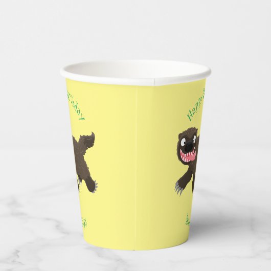 Funny hungrig Wolverine tierischer Cartoon Pappbecher (Rechts)