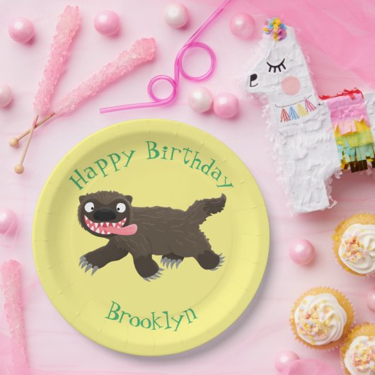 Funny hungrig Wolverine tierischer Cartoon Pappteller (Party)