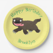 Funny hungrig Wolverine tierischer Cartoon Pappteller (Vorderseite)