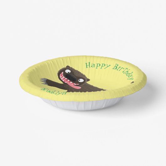 Funny hungrig Wolverine tierischer Cartoon Pappteller (Gewinkelt)