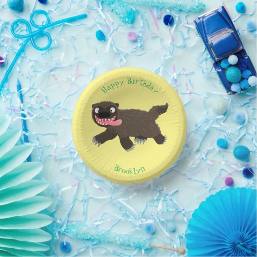 Funny hungrig Wolverine tierischer Cartoon Pappteller (Party)