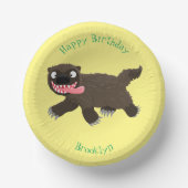 Funny hungrig Wolverine tierischer Cartoon Pappteller (Vorderseite)