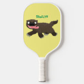 Funny hungrig Wolverine tierischer Cartoon Pickleball Schläger (Vorderseite)