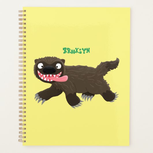 Funny hungrig Wolverine tierischer Cartoon Planer (Vorderseite)