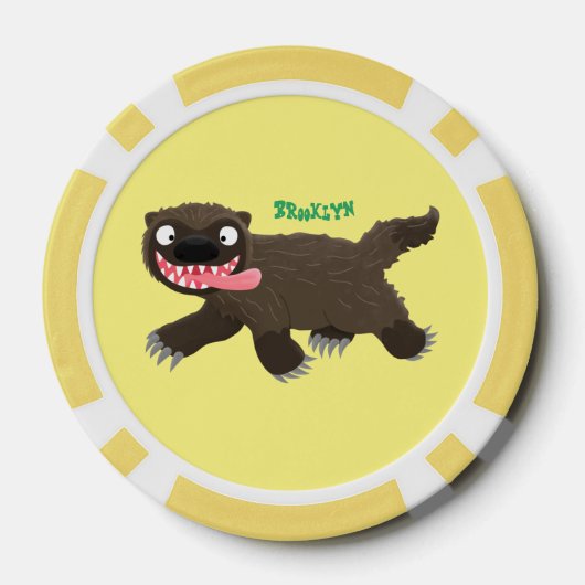 Funny hungrig Wolverine tierischer Cartoon Pokerchips (Rückseite)
