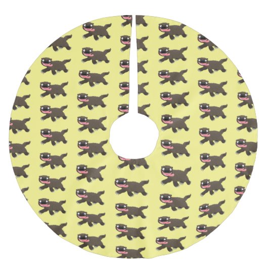 Funny hungrig Wolverine tierischer Cartoon Polyester Weihnachtsbaumdecke (Vorderseite)