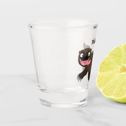 Funny hungrig Wolverine tierischer Cartoon Schnapsglas (Links)