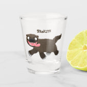 Funny hungrig Wolverine tierischer Cartoon Schnapsglas (Vorderseite)