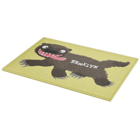 Funny hungrig Wolverine tierischer Cartoon Schneidebrett (Ecke)