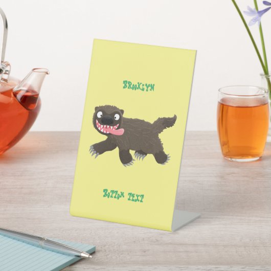 Funny hungrig Wolverine tierischer Cartoon Sockelschild (In SItu)