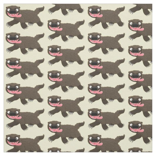 Funny hungrig Wolverine tierischer Cartoon Stoff (Muster)
