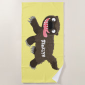 Funny hungrig Wolverine tierischer Cartoon Strandtuch (Vorderseite)