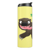 Funny hungrig Wolverine tierischer Cartoon Thermosbecher (Nach links gedreht)