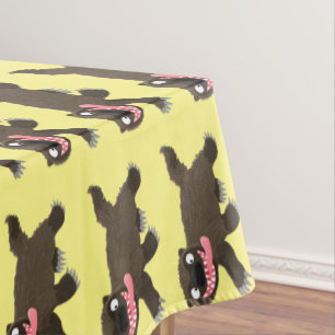 Funny hungrig Wolverine tierischer Cartoon Tischdecke