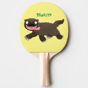 Funny hungrig Wolverine tierischer Cartoon Tischtennis Schläger